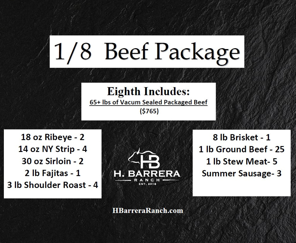 1/8 Beef Package