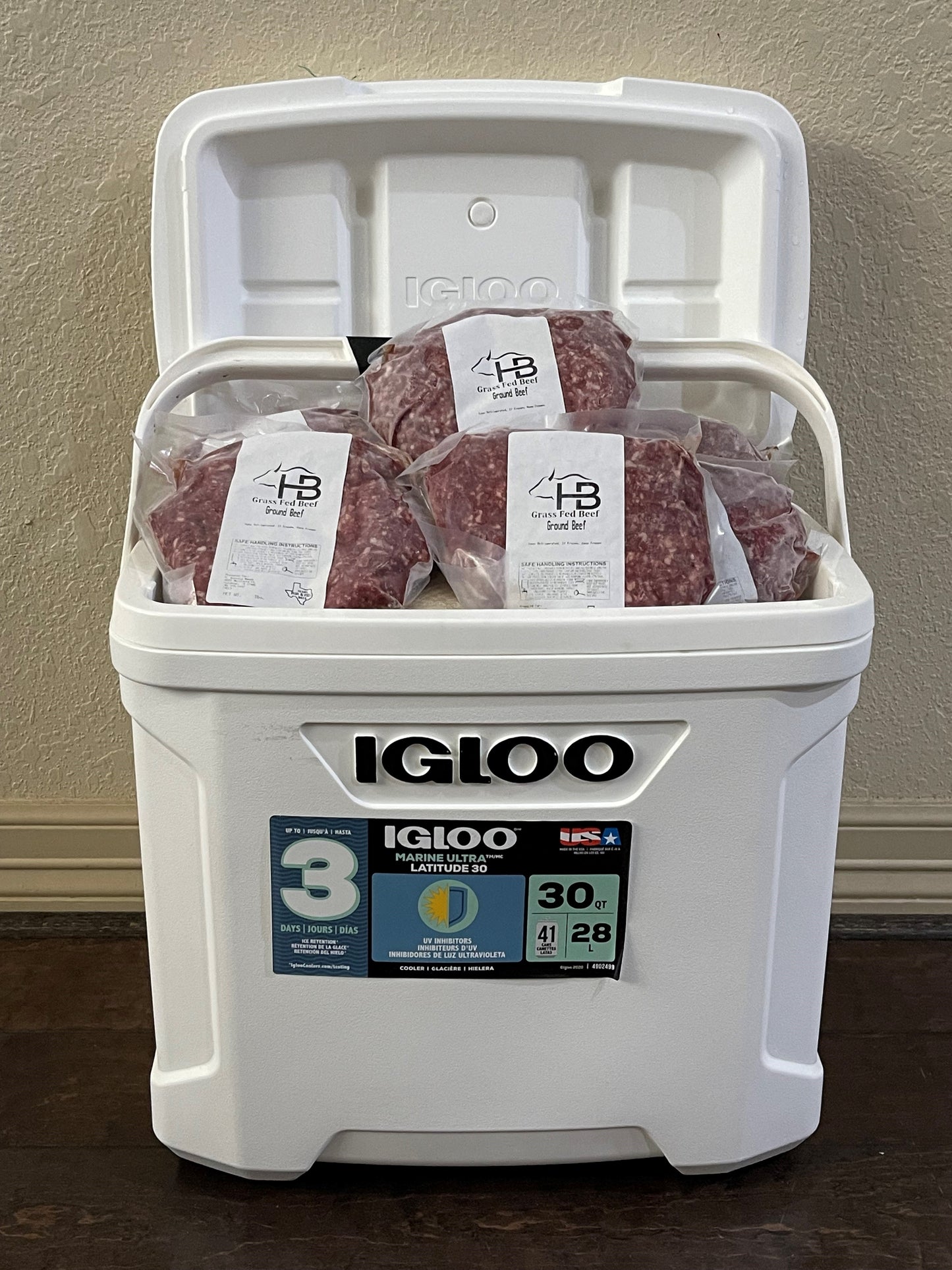 30 Ground Beef - Marine Cooler (30Q)