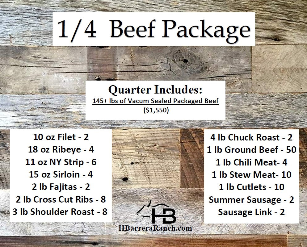 1/4 Beef Package