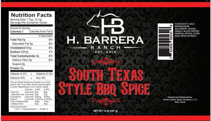 South Texas Style BBQ Spice